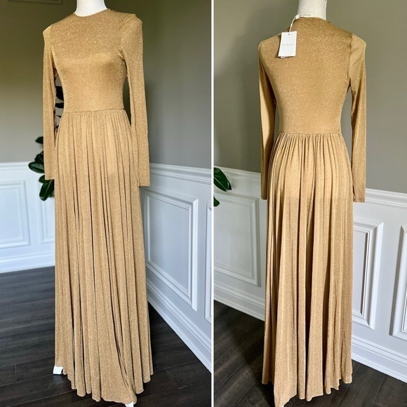 Zimmermann Dresses & Skirts - RUNWAY LOOK ZIMMERMANN Gold Lurex Lyrical Maxi Dress sz 1 NWT 2062$